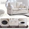 Multifunctional Sofa, Folding Sofa, Usable as Sofa or Bed, Storage Pockets on Armrests, USB Charging Function and Drink Holders (Beige Chenille)