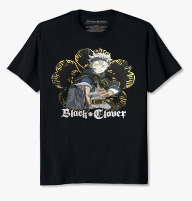 Black Clover Asta with Demon Dweller Sword Five Leaf Clover Men's T-Shirt Black Hot Product Y2k Short Sleeves Classic Breathable