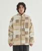 Mosaic Pattern Sherpa Jacket Beige