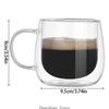 3XUF Glass Cup for Hot Or Cold Beverages 250ml Capacity Double Walled Coffee Mug Elegant Espresso Glassware for Home Use