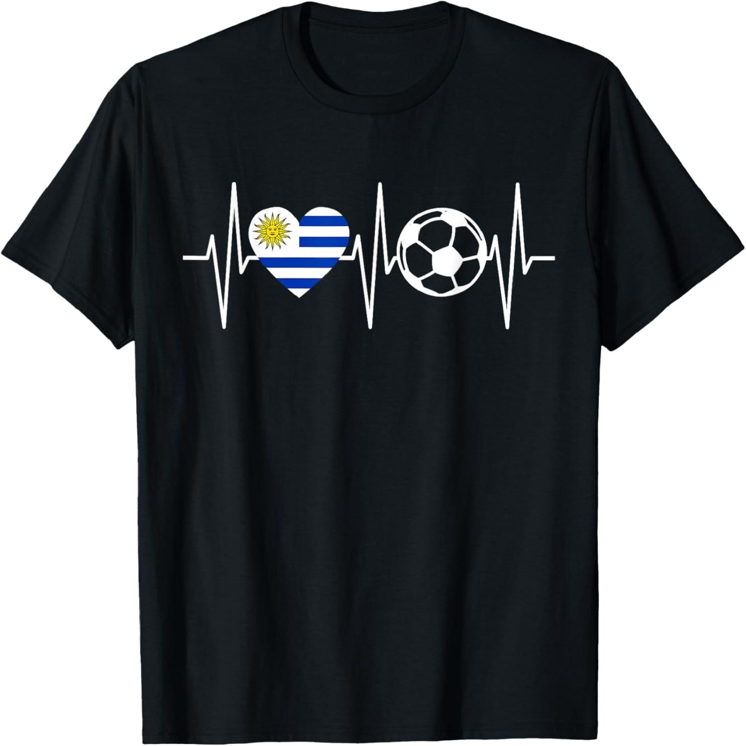 Uruguay Soccer Shirt Flag Heart Uruguayan Soccer T-Shirt S
