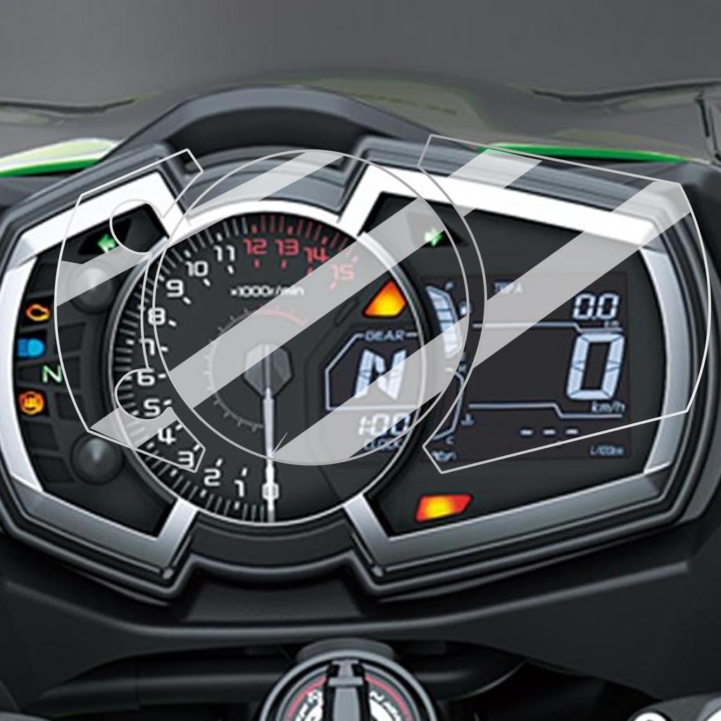LEDISHUN Motorcycle Gauge Protection Film for Ninja 650 (2017-2019), ZX-6R (2019-2021), and Ninja 250/400 (2018-2024) - Set of 2