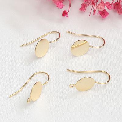 10 st Färgbevarande 14K Guld, Krokaccessoarer, Plattbottnad Bricka, Handgjord DIY, Material, Allergivänliga Öronkrokar
