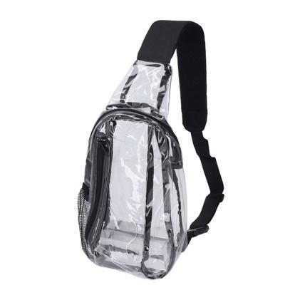 Clear Sling Bag Stadium Approved Small PVC Casual Waterproof Transparent Chest Bag for Hiking Stadium Or Concerts