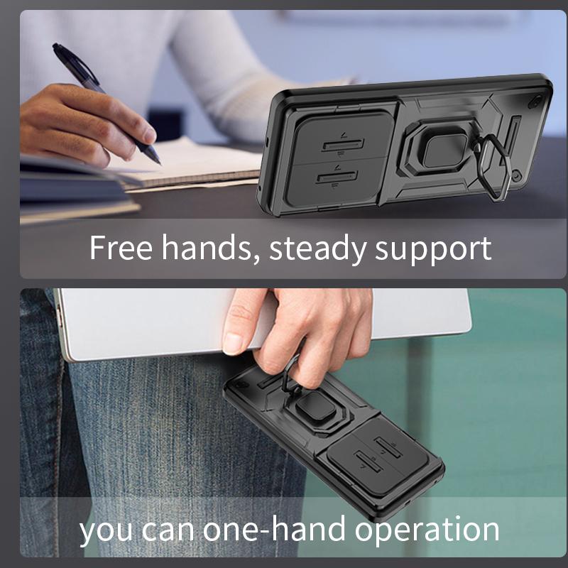 Pentru Husă Realme 12 Pro Plus 5G Glisantă Cameră Armură Inel Magnetic Suport Husă Telefon Pentru OPPO Realme 12 Pro 12 Pro + Plus Capac Spate