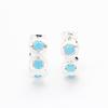 New elegant and exquisite diamond-encrusted blue zircon silver earrings simple and versatile stud earrings for women