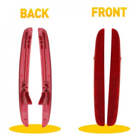 Red Lens Rear Bumper Reflector Marker Pair 1 For 2017- Honda Civic Hatchback