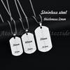 Atoztide Customized Stainless Steel Army Dog Tags Pendant Necklace Personalized Name Photo Square Necklace Christmas Gift