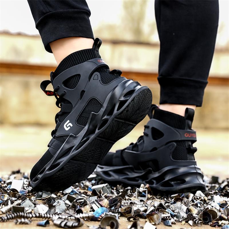 Steel Toe Ankle Safety Boots For Men Male Anti-smashing Indestructible Working Boots Shoes Safety Sneakers Footwear