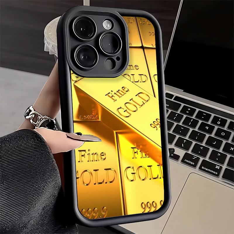 Phone Case for iPhone 17 Air 16E 15 16 Pro Max Fine Gold Pattern Printing Cover 14 Plus 13 12 Mini Soft Shell Silicone Fundas