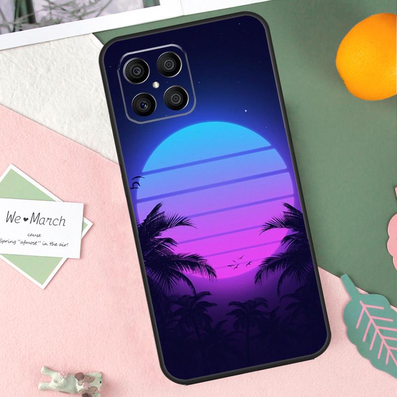 Synthwave 80's Retro Neon vaporwave Case For Honor X9b X8b X9a X8a X8 X9 X9c 50 70 90 Lite Honor 200 Pro Magic 7 5 6 Lite Cover