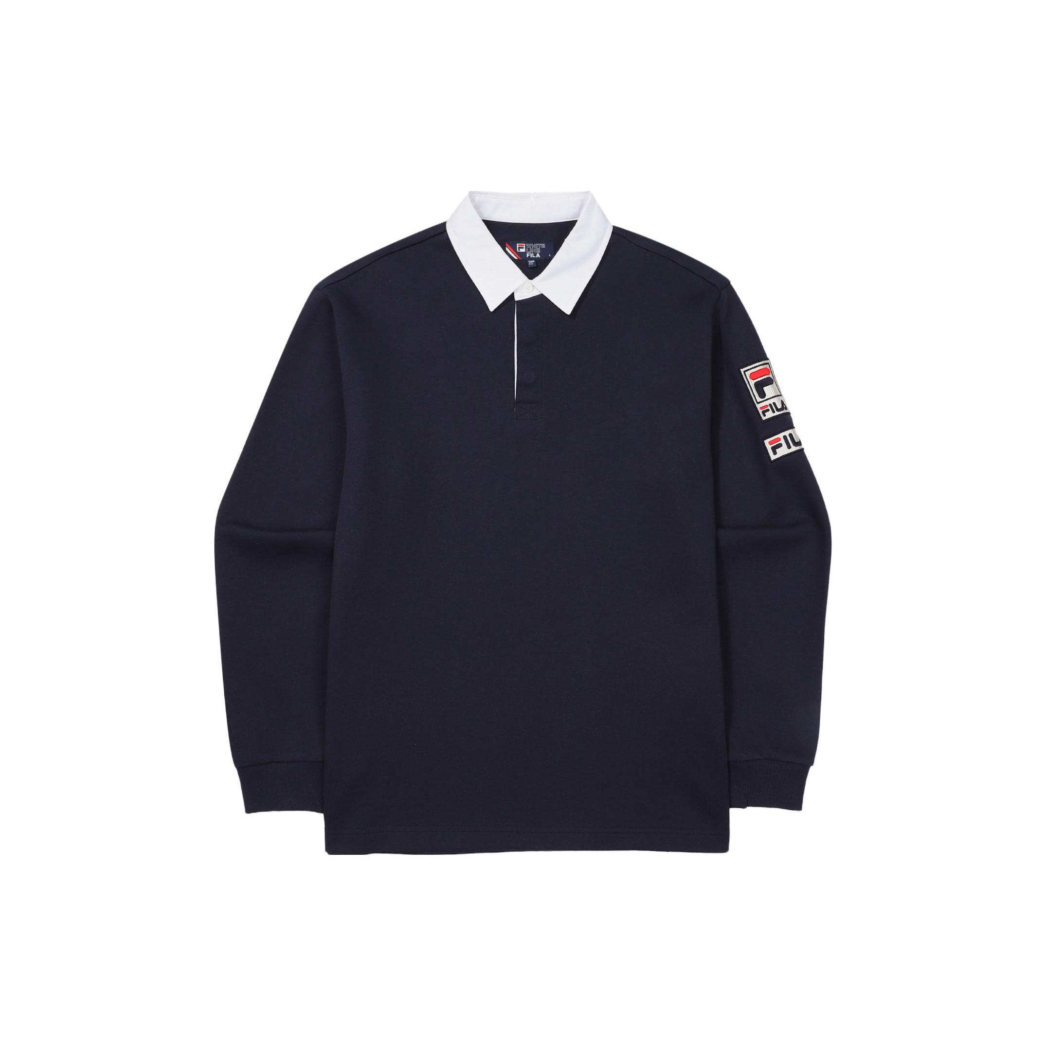 FILA Polo Shirts Unisex Blue Polo Collar Moderate Straight Fit FS2TLF1311X-INA 105