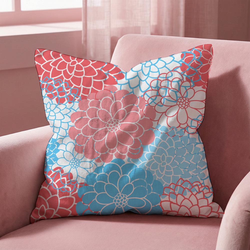 

Dahlia Flower Pattern Cushion Cover Multi-Scene Pillow Cover for Home & Car - Reversible, Soft & Durable for Daily Use 30cmx30cm