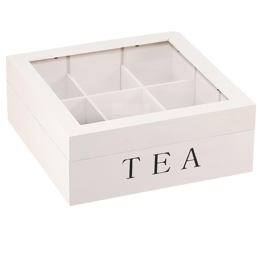 Tea Bag Storage Box Wood Tea Bag Holder with Clear Lid Tea Bag Storage Divider Box Tea Bag Coffee Capsule Coffee Bag Compartment