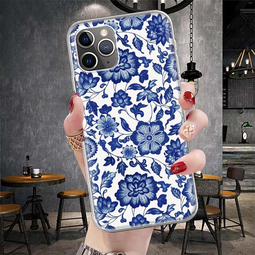 Blue And White Porcelain Soft Phone Case For IPhone 11 17 Air 16E 16 Pro Max 15 + 14 Plus 13 Mini 12 Apple 7 SE 8 Fundas Coque 1