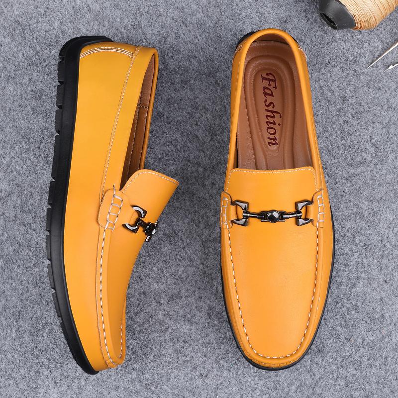 Fashion New Trend Men's Dress Shoes Hot Sale Male Loafers Genuine Leather Casual Footwear Slip on Driving Shoes Leisure Walk Moccasins