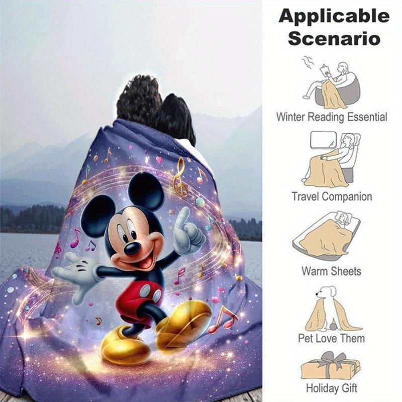 1pc Mickey Printing Blanket - Soft, All-Season Throw for Living Room, Bedroom,Personalized Gift with Adorable Cartoon Design