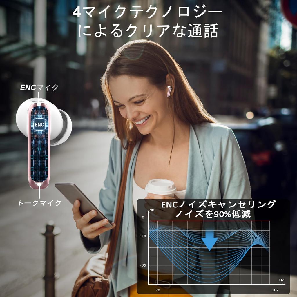 Bluetooth Wireless Earbuds [2025 Bluetooth 5.4] Instant Connection, 48 Hours of Playtime, Hi-Fi Sound Quality, CompactLightweight, Built-in Mic,