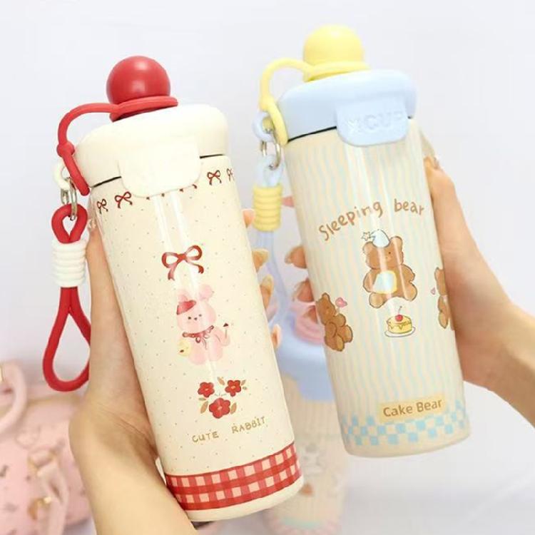 Unique Cartoon Float Ball Stainless Insulated Bottle Prevents Spills For Hiking Commuting And Work