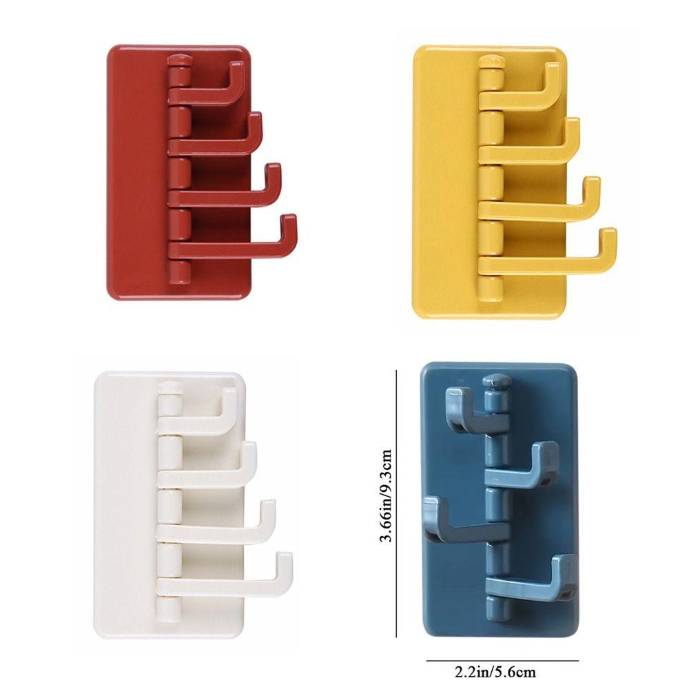 4-Haken, vierreihiger Wandhaken, bunter Haken mit vier Zweigen, multifunktionale Küche