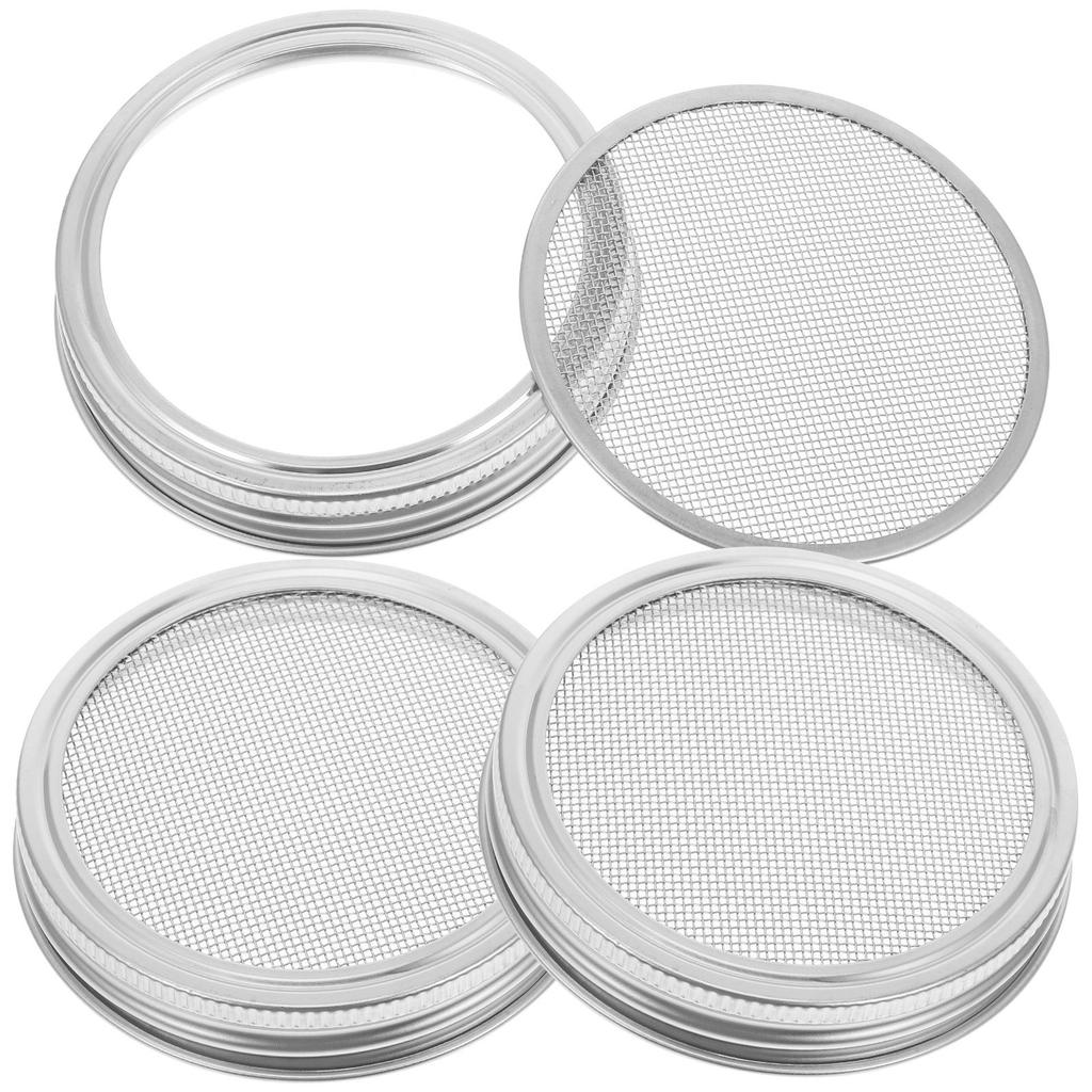 3Pcs Stainless Steel Sprouting Lids for Wide Mouth Mason Jars Organic Sprouting Jar for Kitchen Use Broccoli Bean Lentil Sprouts