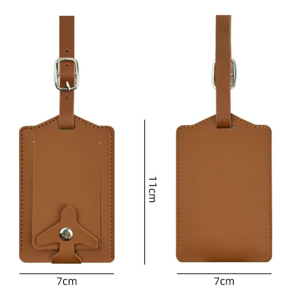 Durable PU Leather Luggage Tag Airplane Buckle Thickened Suitcase Label Flip Cover Anti Lost Boarding Pass Luggage