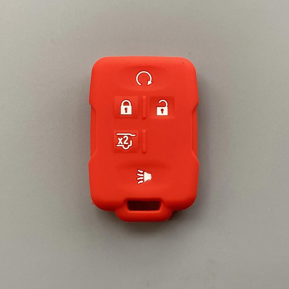 Silicone Car Key Case Cover For Chevrolet Colorado Silverado 1500 2500Hd 3500Hd Gmc Yukon Sierra Canyon Remote Key Protecor