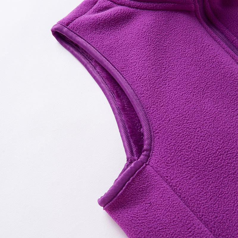 Women's European Size Fleece Vest - Casual Stand Collar Outerwear for Autumn/Winter, Plus Velvet Sleeveless Cardigan
