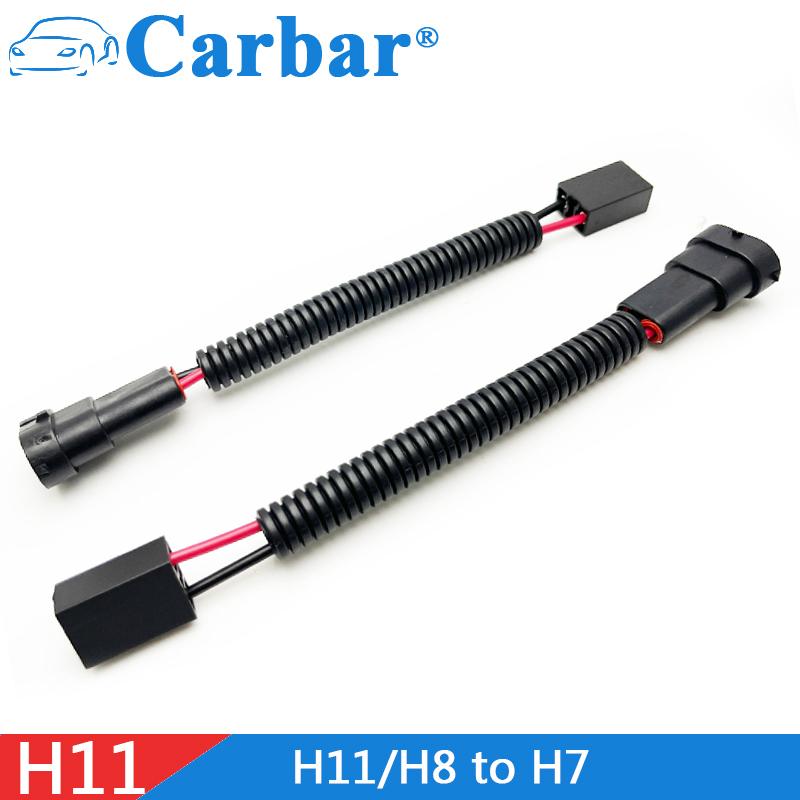 H8/H9/H11 Male To H7 Female Connector LED Headlight Conversion Wire Harness Fog Light H11 H8 Connectors Wiring Cables H11 to H7