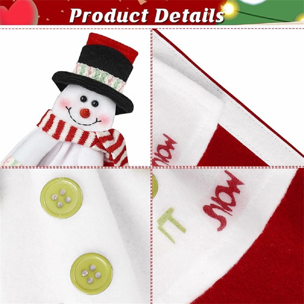 3 Pieces Christmas Refrigerator Handle Covers Home Decoration Cartoon Kitchen Appliance Handle Covers For Ornaments Fridge