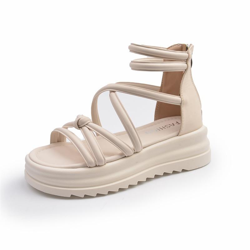 Platform Sandals Women's New Summer Fashion Versatile Design Sense Niche Temperament One-word Shoes