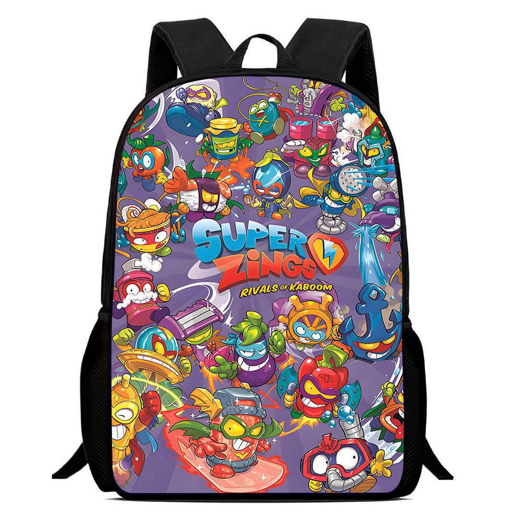 Printed Super Zings School Bag, Elementary School Cartoon Backpack 12th Grade