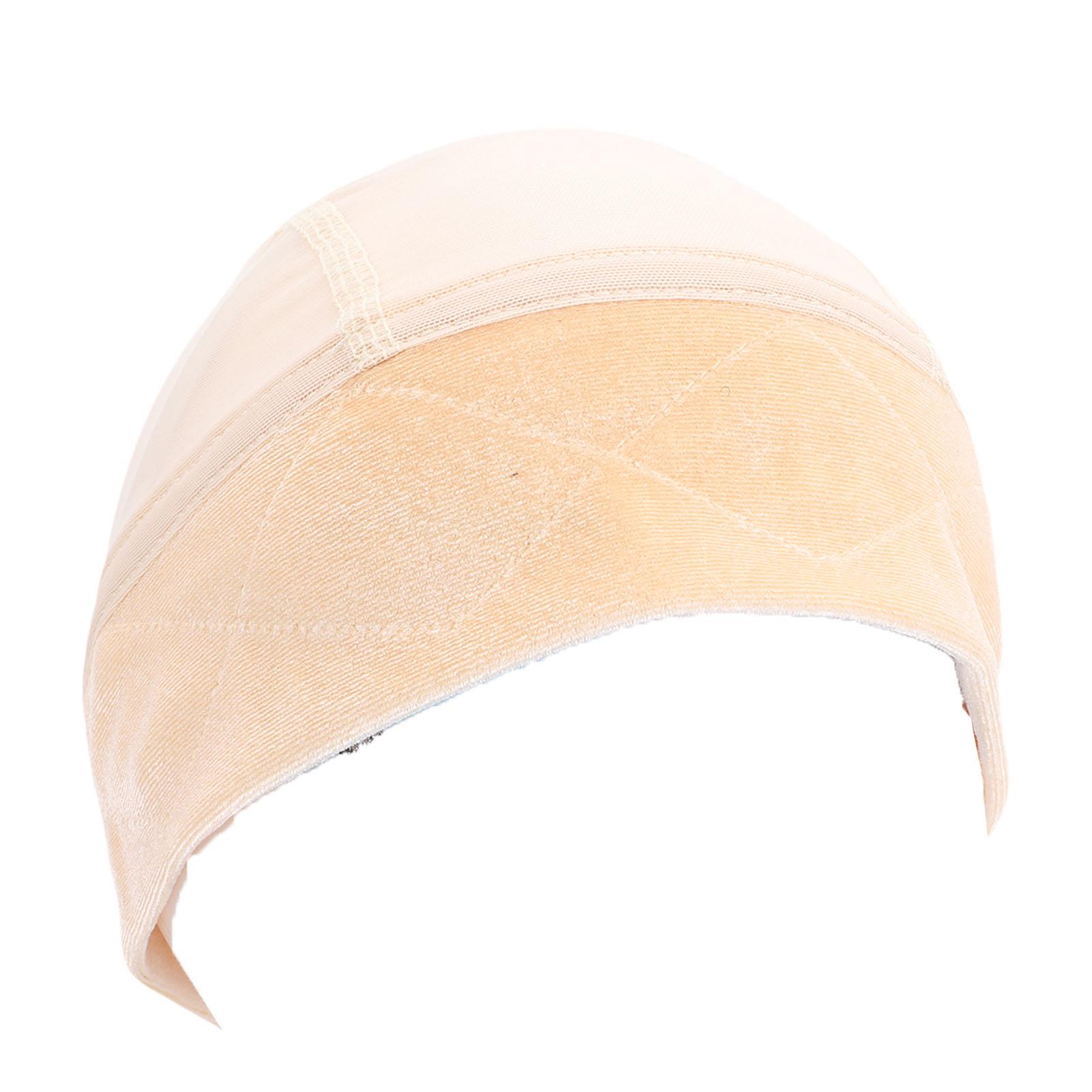 Bársonyos Parókatartó Pánt 2 az 1-ben Állítható Széles Csúszásmentes Paróka Sapka Légáteresztő Hálós Béléssel Ritkuló Hajra Beige beige