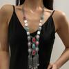 Women Retro Ethnic Style Long Tassel Sweater Necklaces Exaggerated Women's Bohemian Chain
