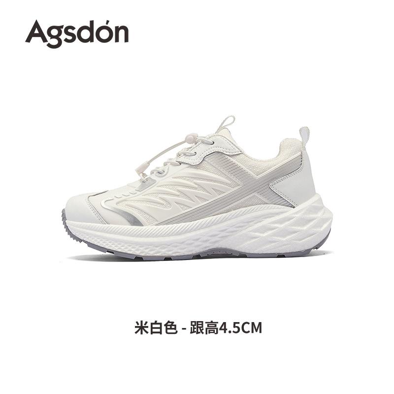 Augustine Platform Dad Shoes Women's 2025 Summer New Mesh Lightweight White Shoes Casual Sports Running Shoes