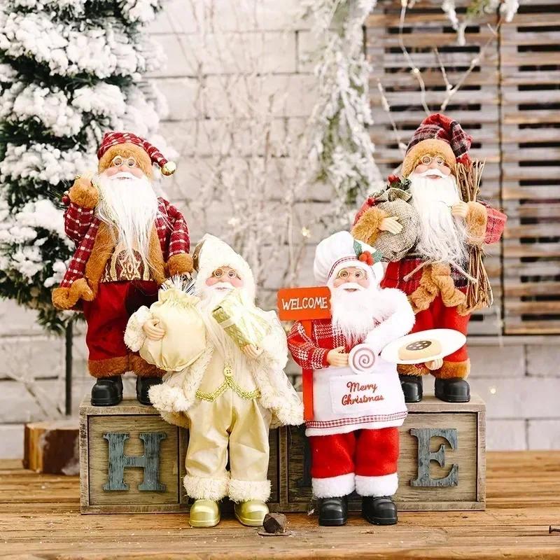 1 Pcs Santa Claus Doll Festival Decoration Standing Pose Doll Creative Chaifu Backpack Doll Desktop Decoration Window Decoration