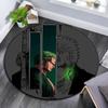 Roronoa Zoro Round Area Rug,Carpet Rug for Living Room Bedroom Sofa Playroom Decor,Non-slip Floor Mat
