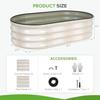 Galvanized Raised Garden Bed 4×2×1ft 2 Packs Oval Metal Planter Box for Vegetables Fruits Flowers White with Safety Edging Glov