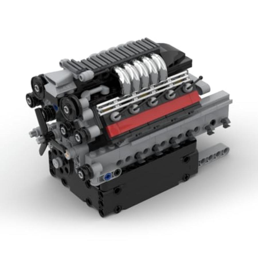 V10 Engine Model Kit with Gearbox Compatibility Single Overhead Camshaft AirCooled Design Interactive DIY Educational Science B