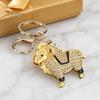 Key Charm Zodiac Keychain with Rhinestones, Sheep Design Bag Pendant, Chinese New Year Lucky Astrology Goat Accessory Charm, Feng Shui Ornament