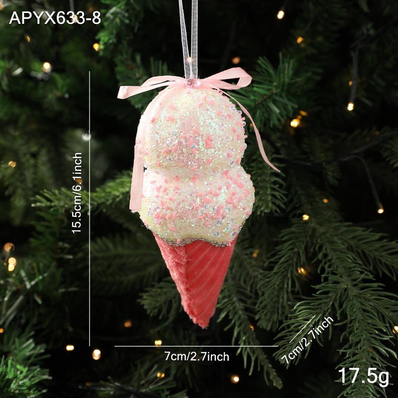 New Christmas Ornaments Cute Pink Cartoon Macaron Foam Candy Christmas Tree Pendant Pendant Props