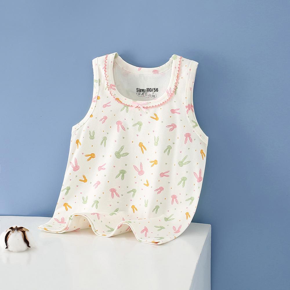 Summer Kids' Cotton Spaghetti Strap Vest - Colorful Base Layer for Boys and Girls