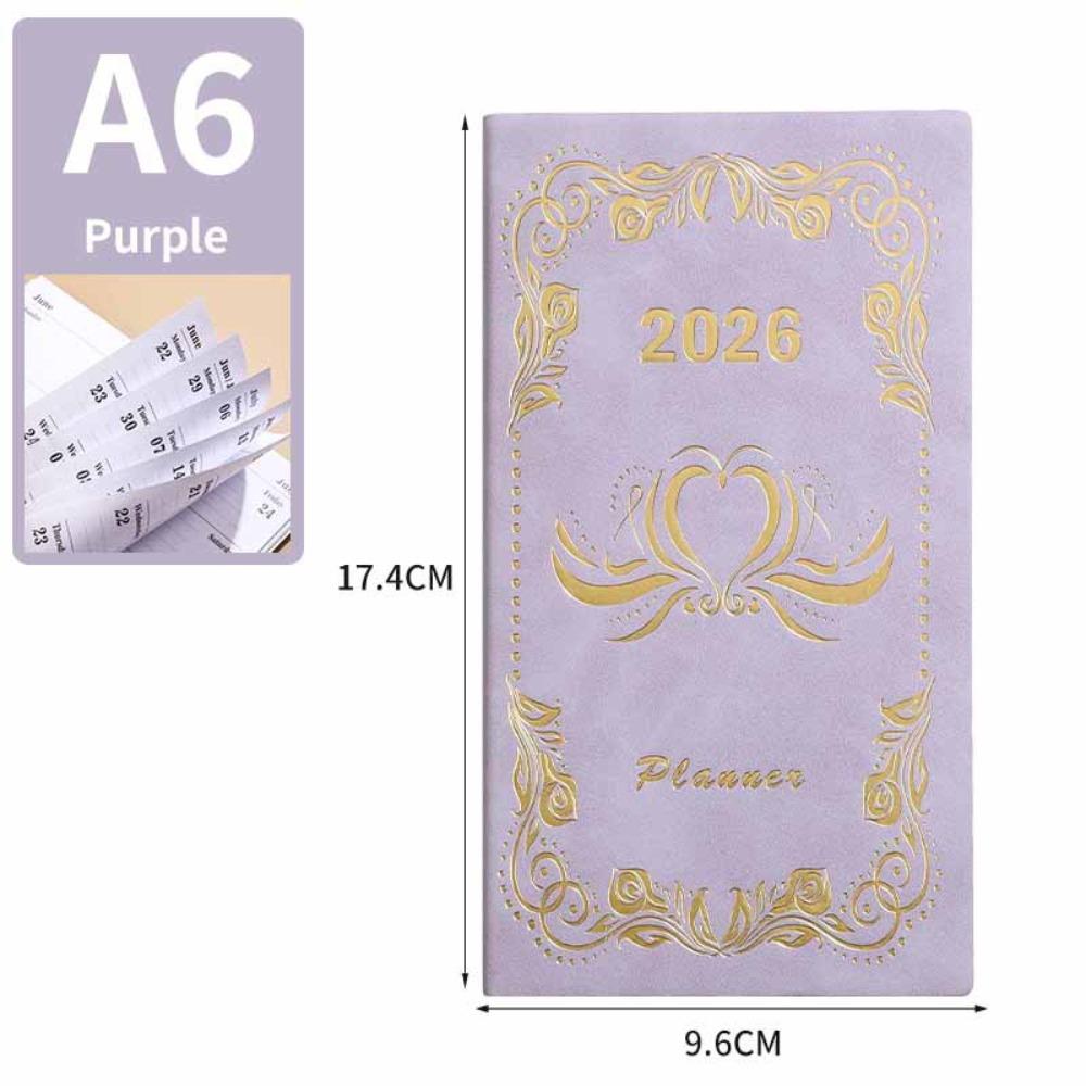 12 Months A6 Agenda Planning Notebook Pu Leather Office Work Planner To-do List Notebook Business