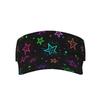 Colorful Neon Rainbow Bright Stars Sports Sun Visor Hats Adjustable Lightweight Packable Empty Top Visor Hat for Running Tennis