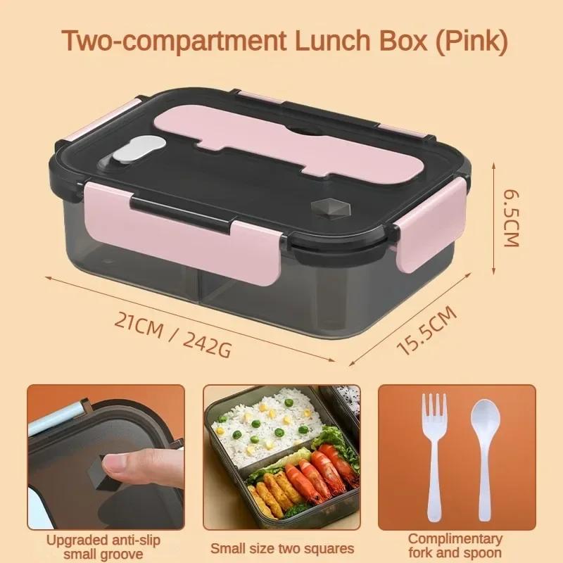 Compartment 1500ML Portable Lunch Box Kids Students Office Bento Box with Fork and Spoon Microwave Food Storage Container