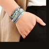 Korean Style Leather Bracelet with Feather & Turquoise for Women & Men