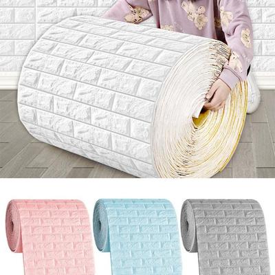 Room Decoration Foam Brick Pattern Waterproof and Moisture-proof Wallpaper Anti-collision Self-adhesive Wallpaper Wall Stickers