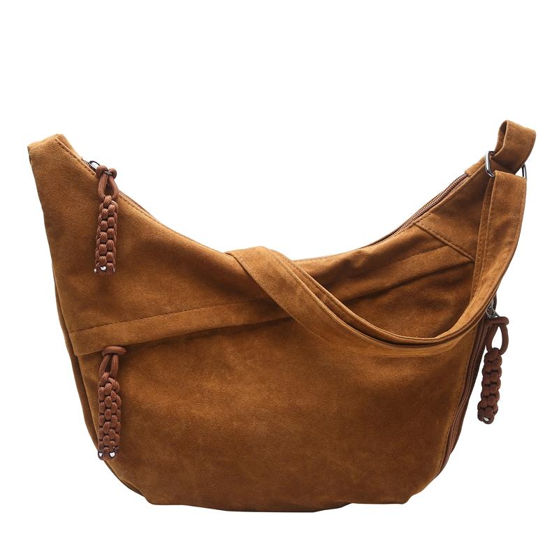 

Retro Crossbody Messenger Bags For Women Faux Suede Pure Color Big Capacity Shoulder Hobo Bag Winter Latest Ladies Handbags 40x24x5cm