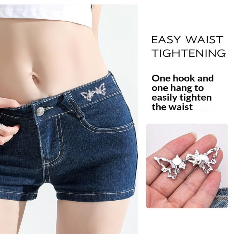 Temperament Hollow Butterfly Waist Tightening Tool Adjustable Waist Buckle Able Jeans Fixed Waist Buckle