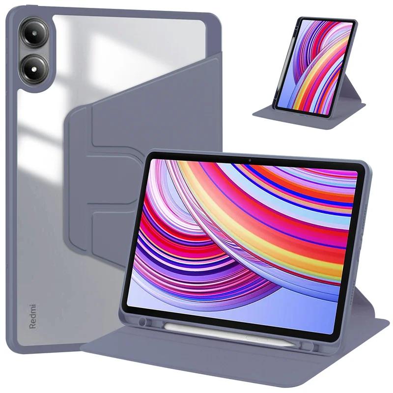 Étui Housse Pivotante à 360° Pour Redmi Pad Pro Étui 12.1 pouces avec Support Stylet Housse Pour Poco Pad 12 1 Tablette Redmi Pad Pro 12.1